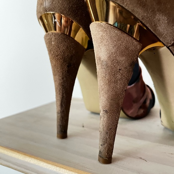 Nine West Satin Tie-Dye Platform Heels - Picture 3 of 6